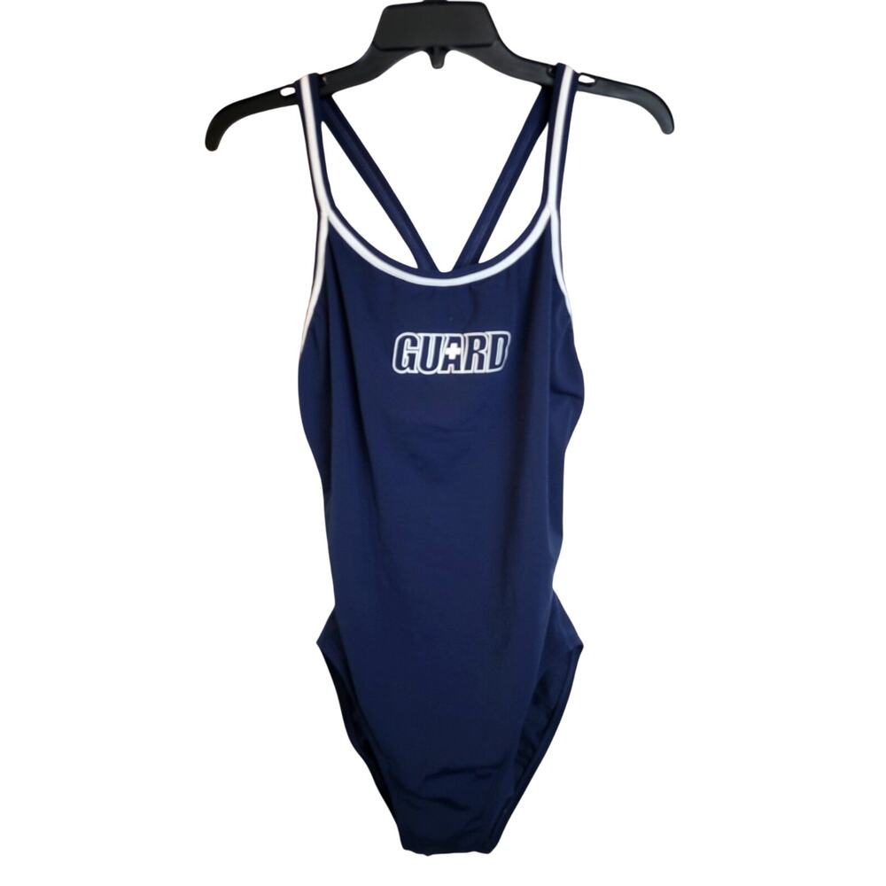 Dolfin Swimsuit Navy Blue Lifeguard One Piece DBX Back Women's XS-S